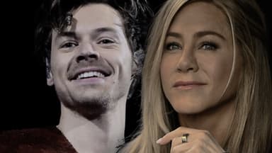 Montage: Harry Styles und Jennifer Aniston lächeln