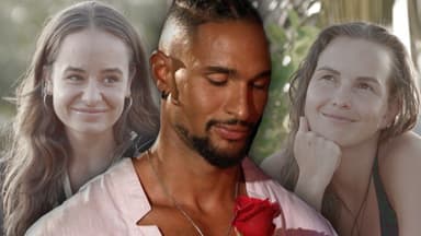 "Der Bachelor" 2023 - David Jackson mit Rose und den Finalistinnen Angelina und Lisa