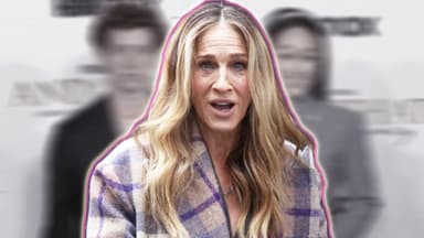 Sarah Jessica Parker schaut überrascht, im Hintergrund sind Cathy Ang und Niall Cunningham verschwommen