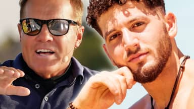 Dieter Bohlen mit Sonnenbrille, Momo Chahine guckt neutral