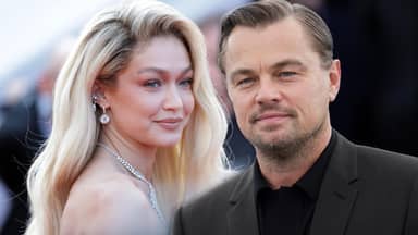 Gigi Hadid und Leonardo DiCaprio lächeln