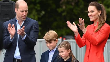 Prinz William, Prinzessin George, Prinzessin Charlotte und Prinzessin Kate. 