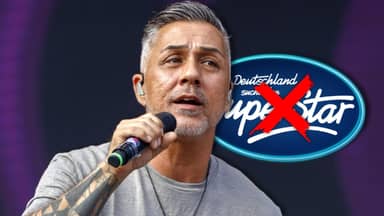 Mike Leon Grosch mit durchgekreuztem DSDS-Logo