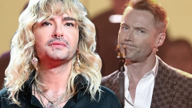 Bill Kaulitz und Ronan Keating gucken ernst