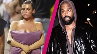 Bianca Censori läuft halbnackt mit einem Kissen durch die Gegend, Kanye West sieht aufbrausend aus