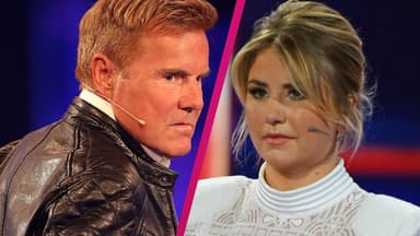 Collage Dieter Bohlen und Beatrice Egli gucken ernst