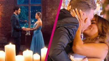 "Die Bachelorette": Melissa Damilia und Jessica Paszka mit ihren Siegern Leander Sacher und David Friedrich 