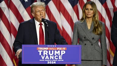 Donald Trump und Melania Trump bei einem Auftritt nach der US-Wahl 2024