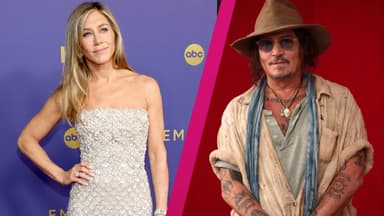 Jennifer Aniston schaut zu Johnny Depp