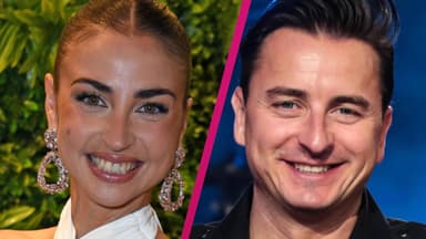 Ekaterina Leonova und Andreas Gabalier strahlen, Bildmontage