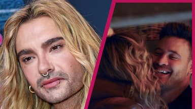 Bill Kaulitz traurig & kuschelnd mit Marc Eggers, Bildmontage