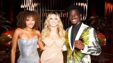 Heidi Klum mit den GNTM-Siegern Aurelie und Ibo