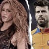 Shakira guckt entsetzt und Gerard Piqué steckt die Zunge heraus.