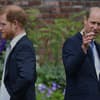 Prinz Harry und Prinz William stehen mit dem Rücken zueinander.