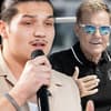 Isa singt bei DSDS in Mikrofon, Dieter Bohlen lächelt und trägt eine Sonnenbrille