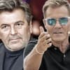 Fotomontage Thomas Anders traurig und Dieter Bohlen ernst mit Hand oben