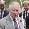 König Charles III. und Prinz William sind getrennt von Prinz Harry