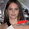 Felicity Jones vor Unfall-Bildern aus der Formel 1