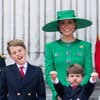 Prinzessin Kate, Prinz William, Prinz George, Prinz Louis, Prinzessin Charlotte auf dem Palast-Balkon