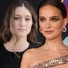 Natalie Portman schaut traurig, im Hintergrund ist Camille Etienne