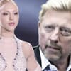 Anna Ermakova und ihr Vater Boris Becker gucken ernst Fotomontage