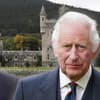 Prinz Harry und König Charles III vor dem Schloss Balmoral. 