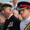 König Charles III. und Prinz Harry in Militäruniform. 