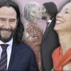 Keanu Reeves und Alexandra Grant lachen und küssen sich 