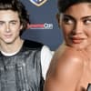 Timothée Chalamet und Kylie Jenner lächeln