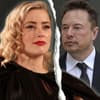 Amber Heard und Elon Musk mit Riss in der Mitte