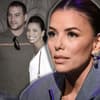 Eva Longoria sieht schockiert aus, im Hintergrund ein Bild von ihr und Tyler Christopher