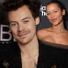 Harry Styles und Taylor Russell lächeln