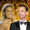 Collage Helene Fischer und Florian Silbereisen vor goldenen Hingergrund