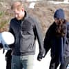 Prinz Harry und Herzogin Meghan verlassen die Bobbahn in Kanada. 