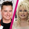 Collage Andreas Gabalier und Dolly Parton mit pinken Strich