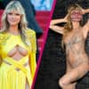 Heidi Klum im gelben Kleid und im Halloween-Look