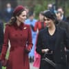 Prinzessin Kate, Herzogin Meghan und Prinz Harry in Sandringham. 