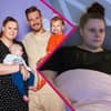 Lavinia Wollny und Tim Katzenbauer mit Haylie Emilia und Baby Linus - Lavinia traurig im Bett