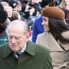 Prinz Philip, Herzogin Meghan und Prinz Harry in Sandringham. 