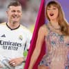 Collage Toni Kroos und Taylor Swift lächeln