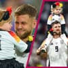 Niclas Füllkrug und seine Tochter Emilia beim EM-Vorrundenspiel Deutschland gegen Schottland 2024 in München