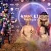 Heidi Klum und Tom Kaulitz als E.T. an Halloween 2024 mit Bill Kaulitz als Universum