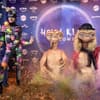 Heidi Klum und Tom Kaulitz als E.T. an Halloween 2024 mit Bill Kaulitz als Universum