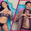 Melissa Damilia und Yasin Mohamed bei "Love Island VIP" zeigen ein Herz mit der Hand und lächeln