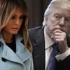 Melania Trump guckt traurig nach unten, Donald Trump schaut abwartend