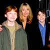 J.K. Rowling mit Rupert Grint, Daniel Radcliffe und Emma Watson