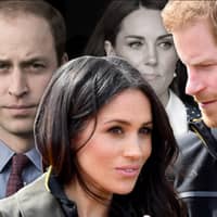 Charles, William, Meghan, Kate und Harry blicken sorgenvoll