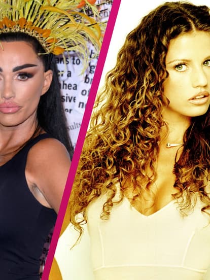 Katie Price im Jahr 2024 und im Jahr 1996