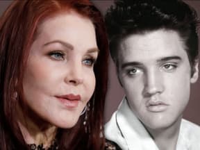 Priscilla Presley und Elvis Presley traurig