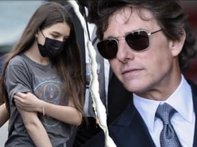 Suri Cruise mit Mundschutz, Tom Cruise ernst